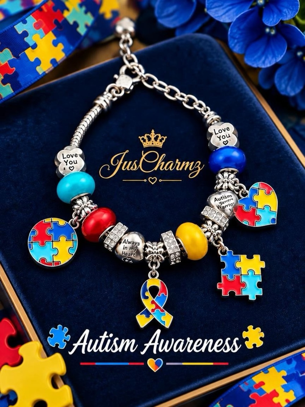 Autism Awareness Charm Bracelet